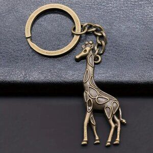 🌺 🌺 🌺 Giraffe Metal Pendant Keychain, Back Pack or Purse Charm